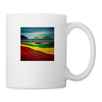 Paysage de couleur rasta sur la plage - Mug blanc - blanc - Droite
