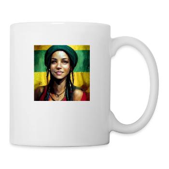 rasta women at a reggae conert - Tasse - Weiß - Rechts