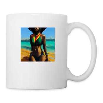 rasta queen at the beach - Tasse - Weiß - Rechts