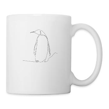Pinguin Illustration Silhouette Geschenkidee - Tasse - Weiß - Rechts