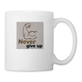 Never give up Design - Tasse - Weiß - Rechts
