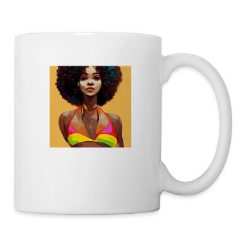 Afro girls in bikini painting - Mug - white - Right