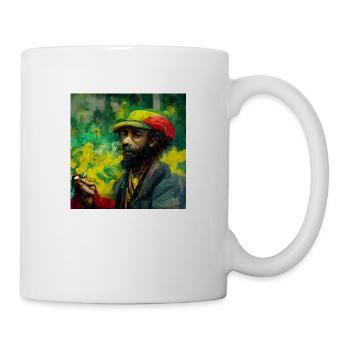 Rastafaria Smoke Weed Painting - Mug - white - Right