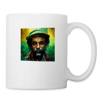Alter Rastafari -Mann Malerei - Tasse - Weiß - Rechts