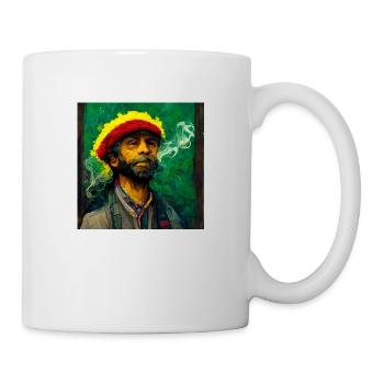 Rastafaria Smoke Weed Painting - Mug - white - Right