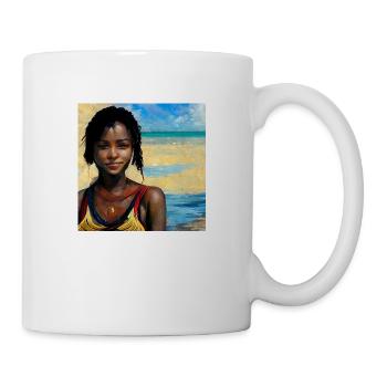 Beautiful Haitian Women in Bikini Painting - Mug - white - Right