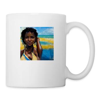 Beautiful Haitian Women in Bikini Painting - Mug - white - Right