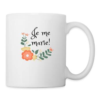 Logo fleurs "Je me marie!" - Mug blanc - blanc - Droite