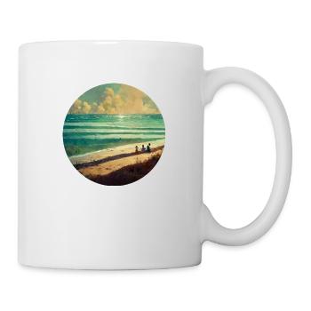 Phare de plage familial - Mug blanc - blanc - Droite