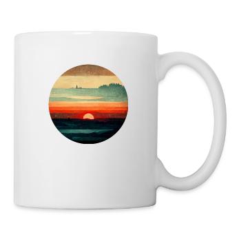 Vintage Sunset Painting - Tasse - Weiß - Rechts