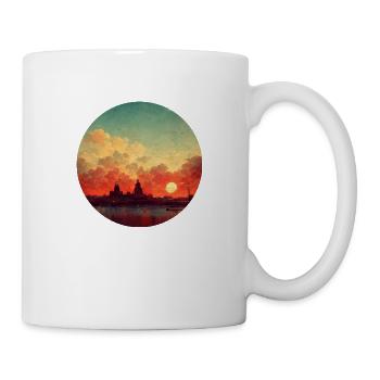 Coucher de soleil vintage City Painting - Mug blanc - blanc - Droite