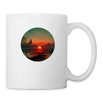 Coucher de soleil vintage City Painting - Mug blanc - blanc - Droite