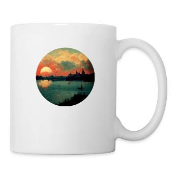 Coucher de soleil vintage City Painting - Mug blanc - blanc - Droite