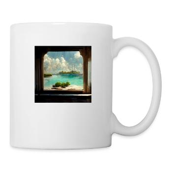 Paradise Island Painting - Tasse - Weiß - Rechts