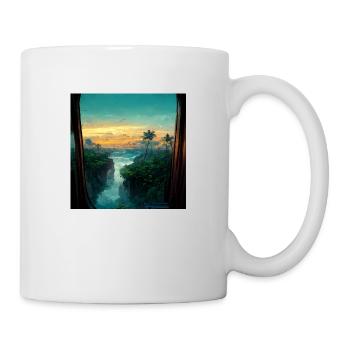 Paradise Island Painting - Tasse - Weiß - Rechts