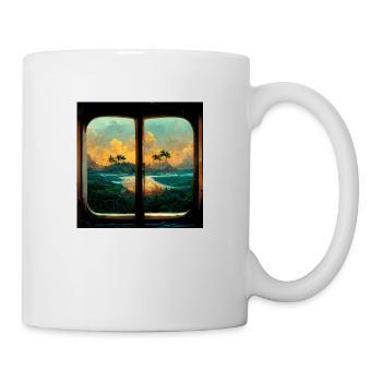 Paradise Island Painting - Tasse - Weiß - Rechts