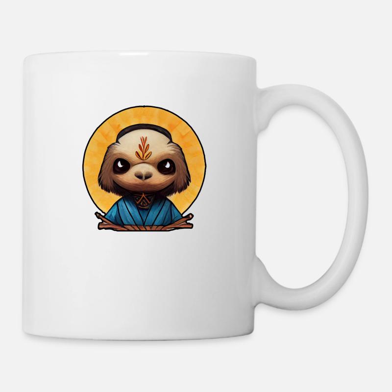 Moine bouddhiste comme paresseux - Mug blanc - blanc