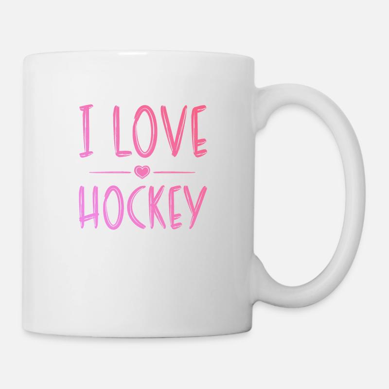 Ich liebe Hockey - Tasse - Weiß