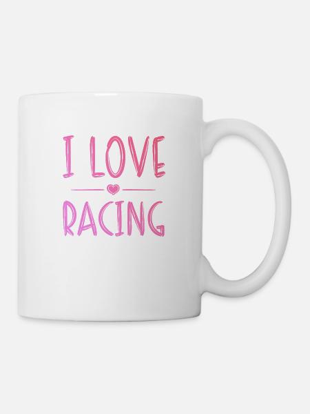 Ich liebe Rennen - Tasse - Weiß