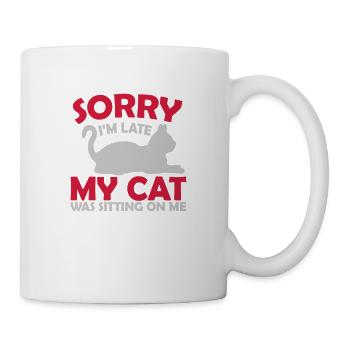sorry cat was sitting - Tasse - Weiß - Rechts