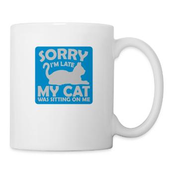 sorry cat was sitting - Tasse - Weiß - Rechts