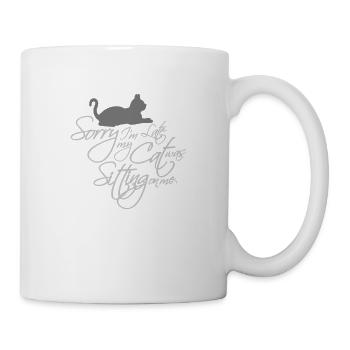 sorry cat was sitting - Tasse - Weiß - Rechts