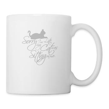 sorry cat was sitting - Tasse - Weiß - Rechts