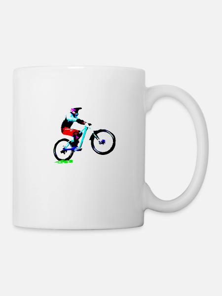 MTB bergab - Tasse - Weiß