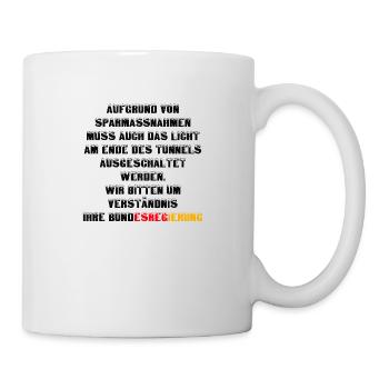 Sparmassnahmen - Tasse - Weiß - Rechts