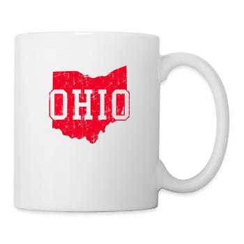 Ohio State Karte Vintage - Tasse - Weiß - Rechts