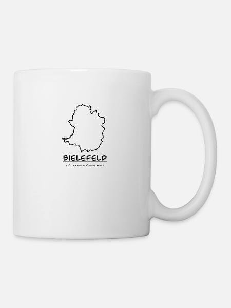 Bielefeld Umriss und Koordinaten - Tasse - Weiß