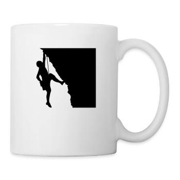 Felsen Klettern Bergsteiger Silhouette - Tasse - Weiß - Rechts