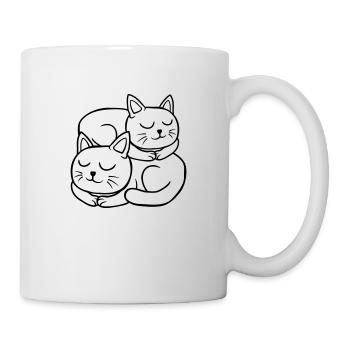 Chats dormant l’un sur l’autre Couple - Mug blanc - blanc - Droite