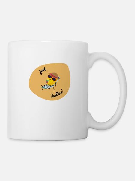 Sommer summer lemon Zitrone chillen - Tasse - Weiß