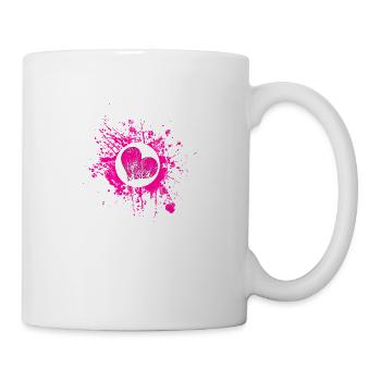 Cœur d’éclaboussures roses - Mug blanc - blanc - Droite