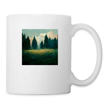 Sonnenuntergang Im Wald - Tasse - Weiß - Rechts