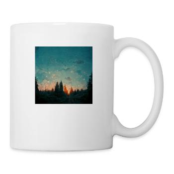 Sonnenuntergang Im Wald - Tasse - Weiß - Rechts
