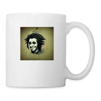 Rastafarian sketch painting - Mug - white - Right