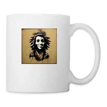 Rastafarian sketch painting - Mug - white - Right
