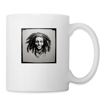 Rastafarian sketch painting - Mug - white - Right