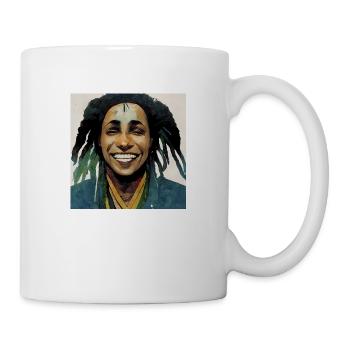 Rastafarian sketch painting - Mug - white - Right
