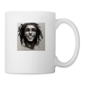 Rastafarian sketch painting - Mug - white - Right