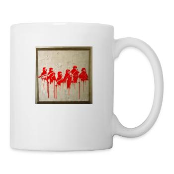 Banksy Style War Szene Graffiti - Tasse - Weiß - Rechts