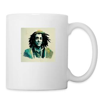 Rastafarian sketch painting - Mug - white - Right
