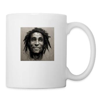 Rastafarian sketch painting - Mug - white - Right