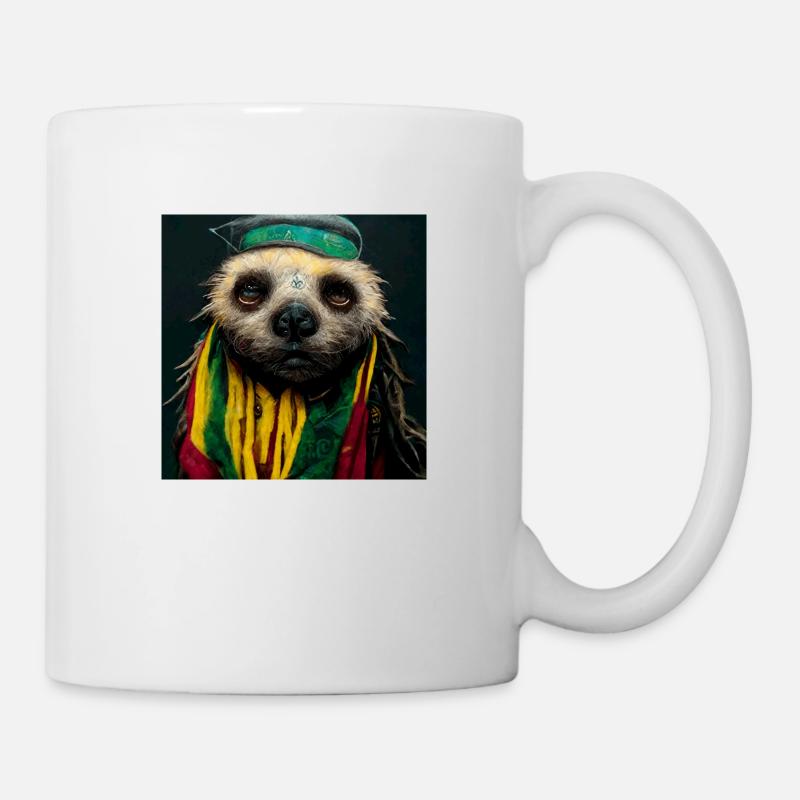 Rasta Faultier - Tasse - Weiß