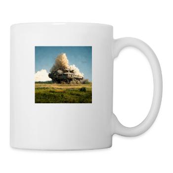 Russian Tank Blows Up Abstract Painting - Mug - white - Right