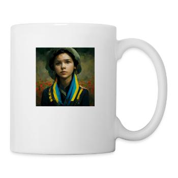 Fille ukrainienne pendant la guerre - Mug blanc - blanc - Droite