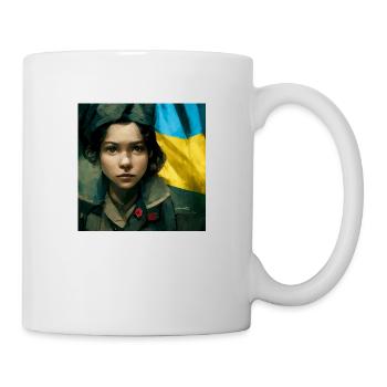 Fille ukrainienne pendant la guerre - Mug blanc - blanc - Droite