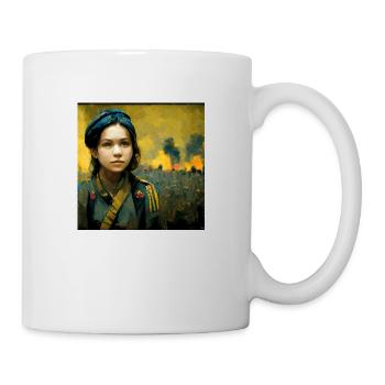 Fille ukrainienne pendant la guerre - Mug blanc - blanc - Droite